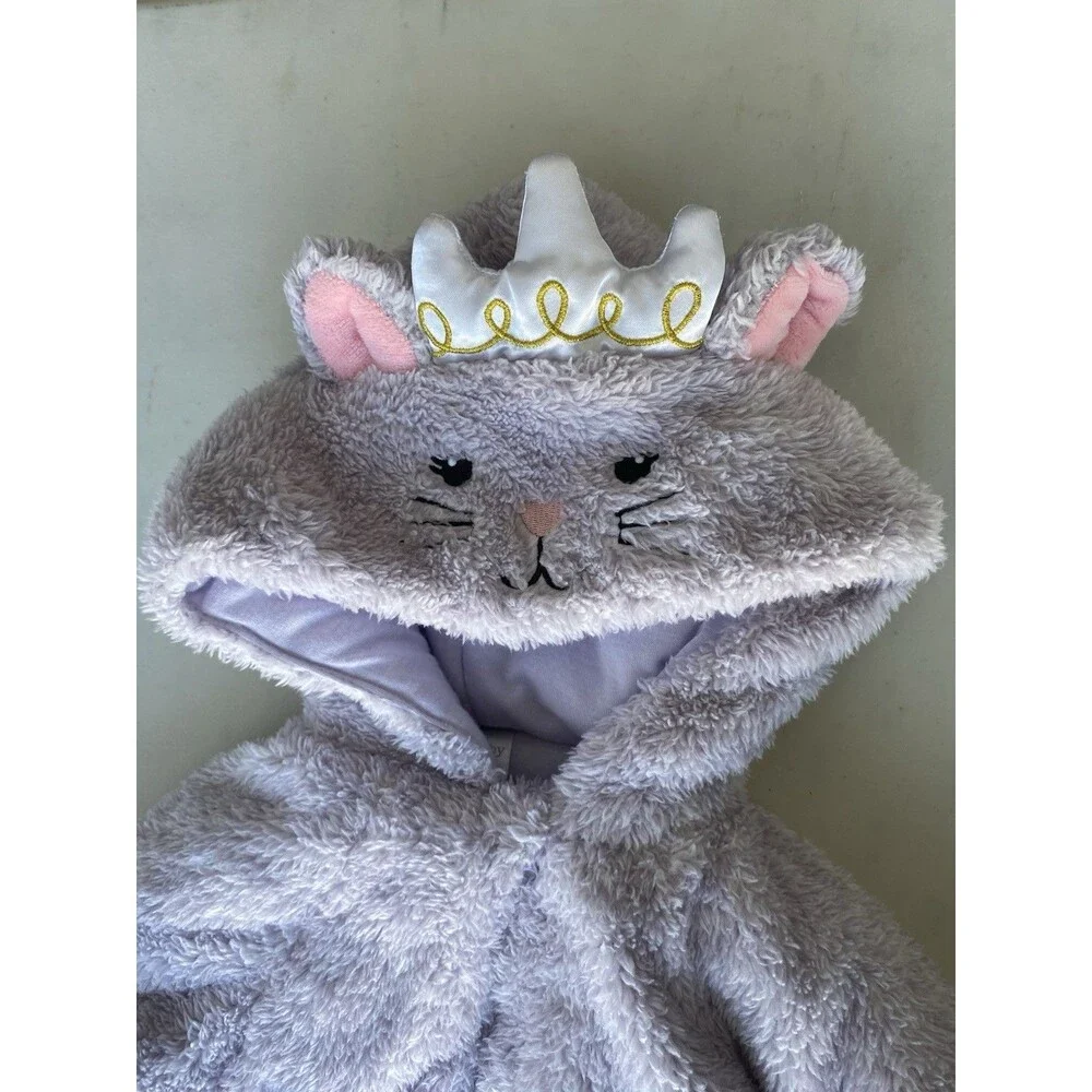 Koala Baby 18-24M Purple Cat Princess Pram Suit Plush Hooded Bunting Crown Fuzzy